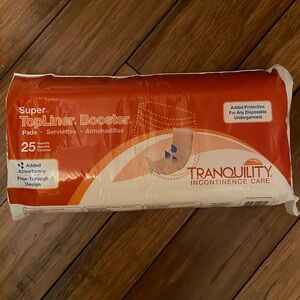 Tranquility TopLiner Booster package 25 Per Package NWT Incontinence